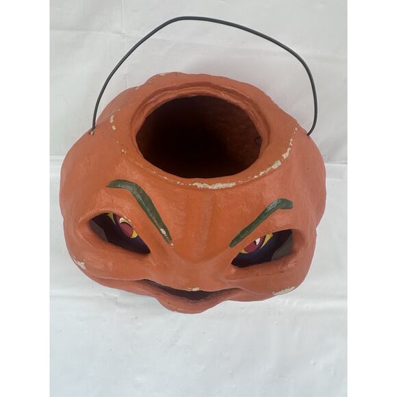 Halloween Folk Art Primitive Paper Mache Jack O Lantern Seasons Gone By - Picture 3 of 10